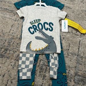 Carter's Sleep Crocs Pajama 4 piece set size 12 months